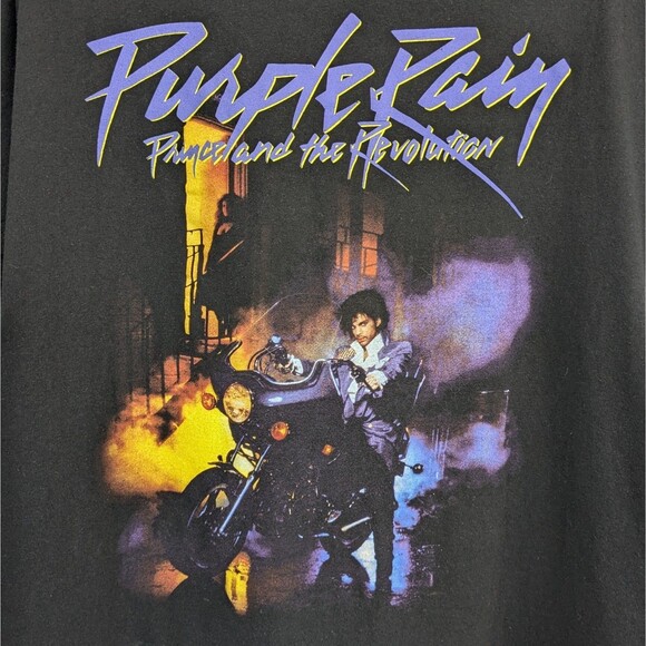 Prince Shirt Purple Rain Short Sleeve Crew Neck Concert Shirt Band Tee Black 2XL - Picture 2 of 4
